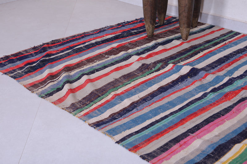 Colourful moroccan handwoven kilim 4.9 FT X 9.1 FT