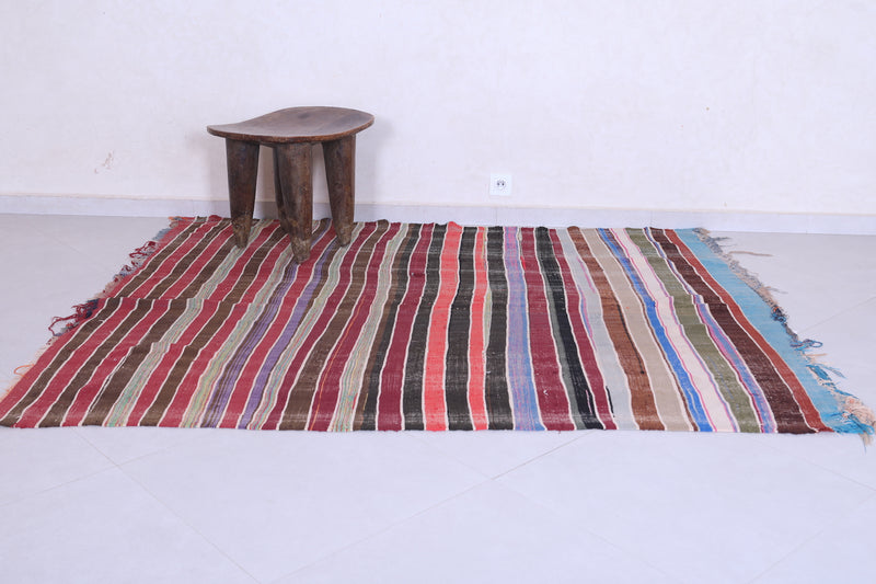 Vintage moroccan handwoven kilim 5.5 FT X 7.1 FT