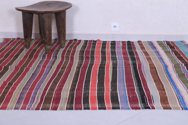 Vintage moroccan handwoven kilim 5.5 FT X 7.1 FT