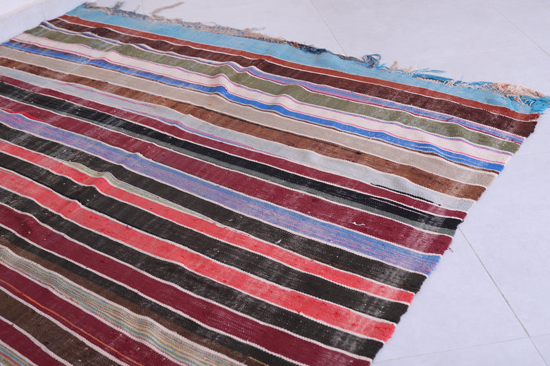 Vintage moroccan handwoven kilim 5.5 FT X 7.1 FT