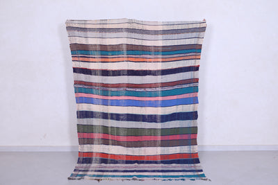 Colourful vintage moroccan handwoven kilim 5.1 FT X 7.8 FT