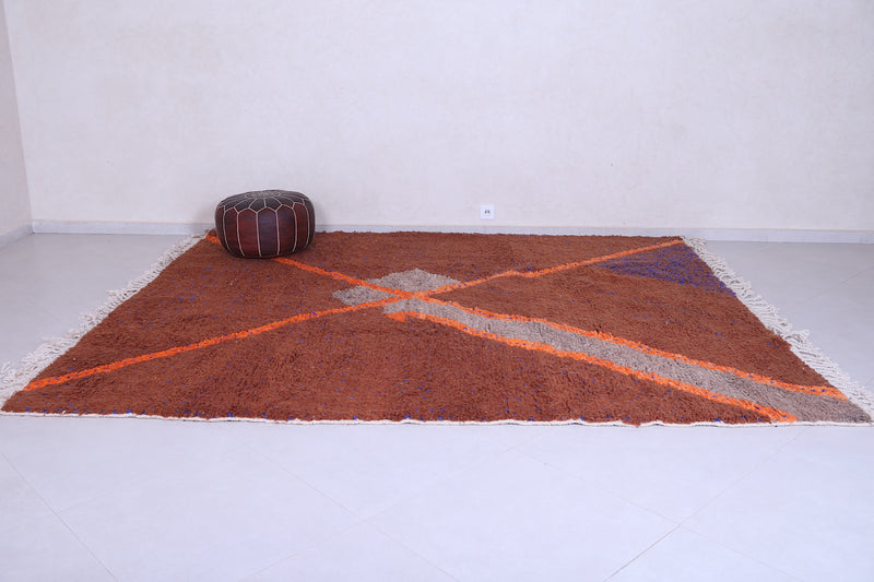 Plush Moroccan rug - Contemporary rug - Brown rug