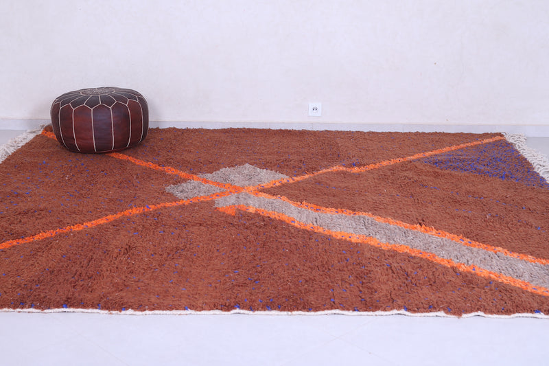 Plush Moroccan rug - Contemporary rug - Brown rug