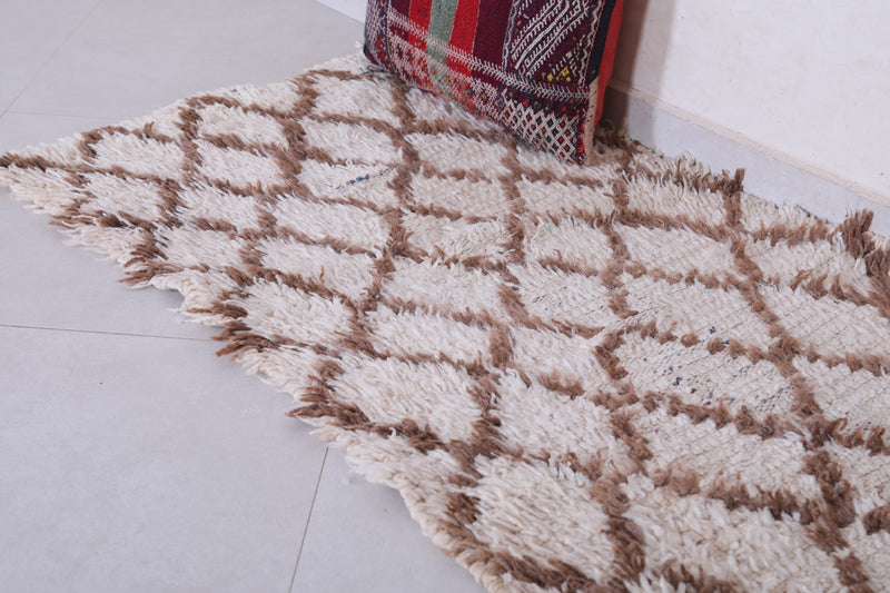 Shaggy Beni Ourain Rug Runner 2.6 X 5.5 Feet