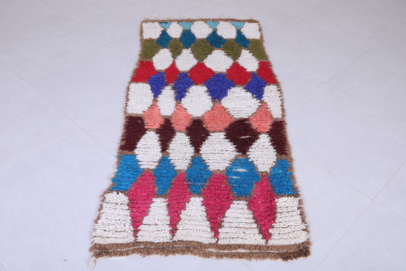 Colorful Moroccan Rug Runner 2.6 X 6.1 Feet