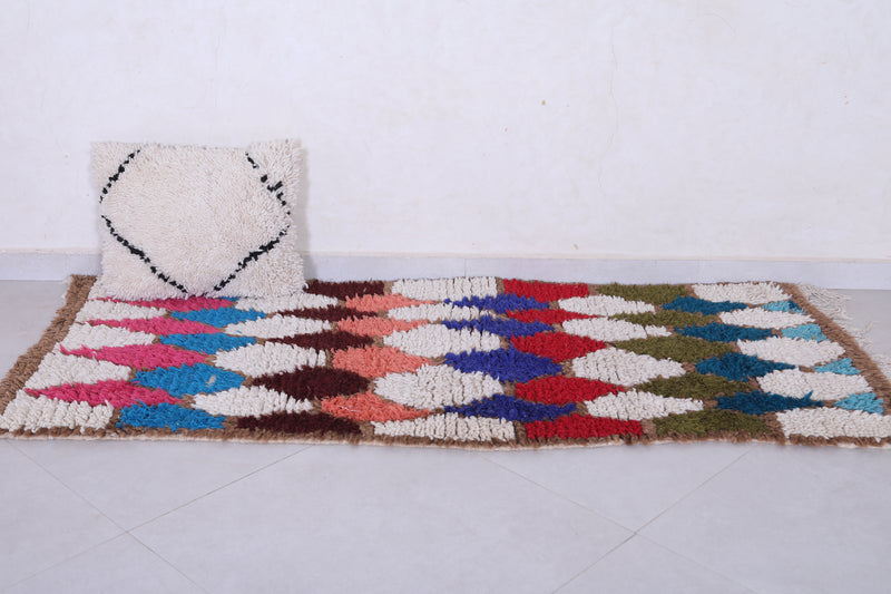 Colorful Moroccan Rug Runner 2.6 X 6.1 Feet