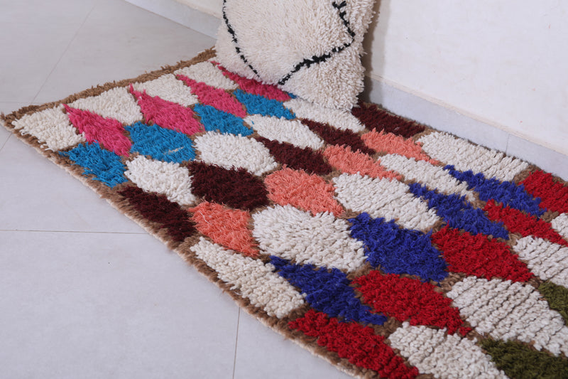 Colorful Moroccan Rug Runner 2.6 X 6.1 Feet