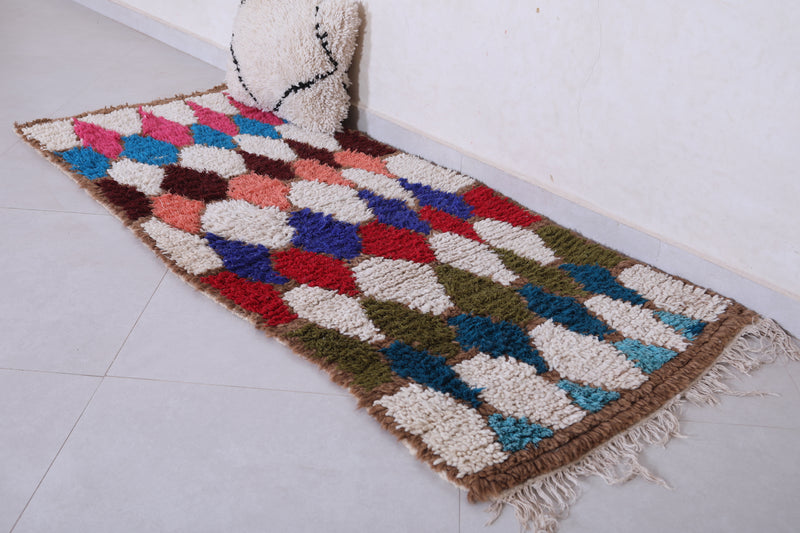 Colorful Moroccan Rug Runner 2.6 X 6.1 Feet