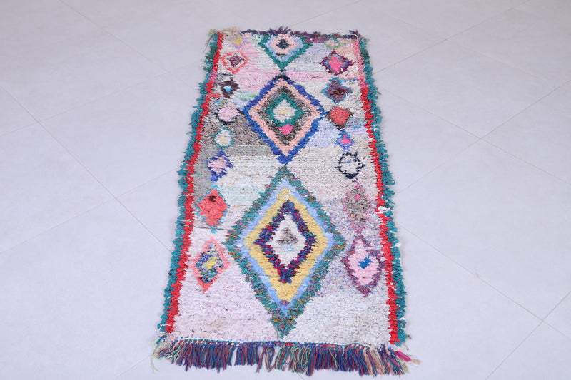 handmade boucherouite rug 2.2 X 5.8 Feet