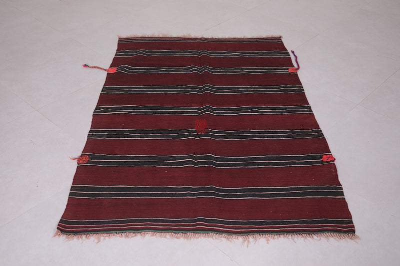 Moroccan handwoven kilim rug 3.6 FT X 5.3 FT