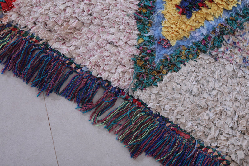 handmade boucherouite rug 2.2 X 5.8 Feet