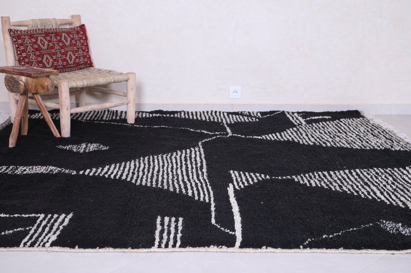 Shag Moroccan rug - Black rug -Custom Rug