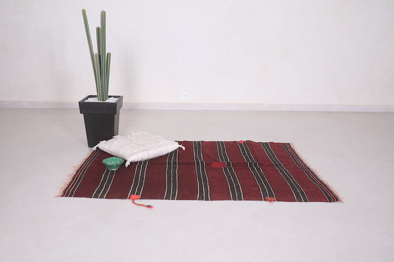 Moroccan handwoven kilim rug 3.6 FT X 5.3 FT