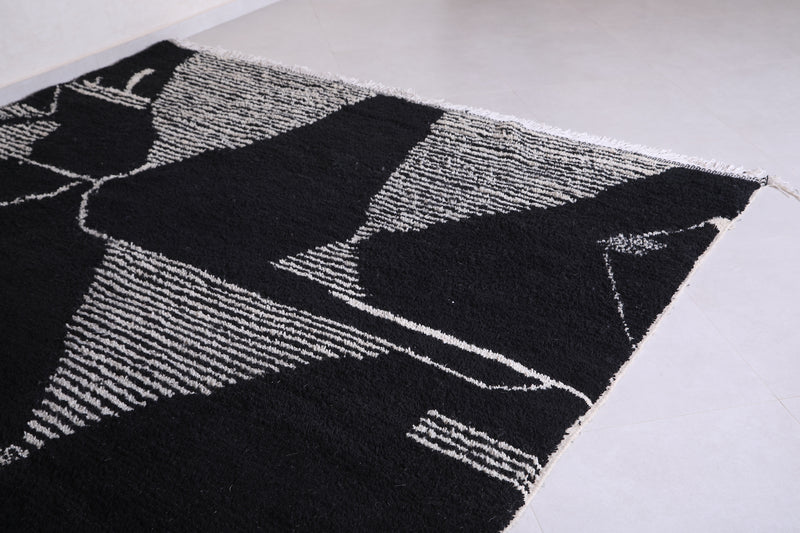 Shag Moroccan rug - Black rug -Custom Rug