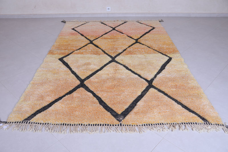 Orange Moroccan berber rug - Handmade Boujaad Rug- Custom Rug