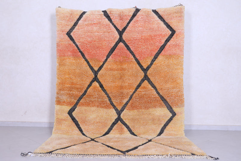 Orange Moroccan berber rug - Handmade Boujaad Rug- Custom Rug