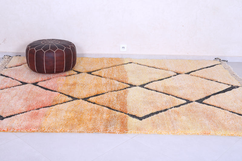 Orange Moroccan berber rug - Handmade Boujaad Rug- Custom Rug