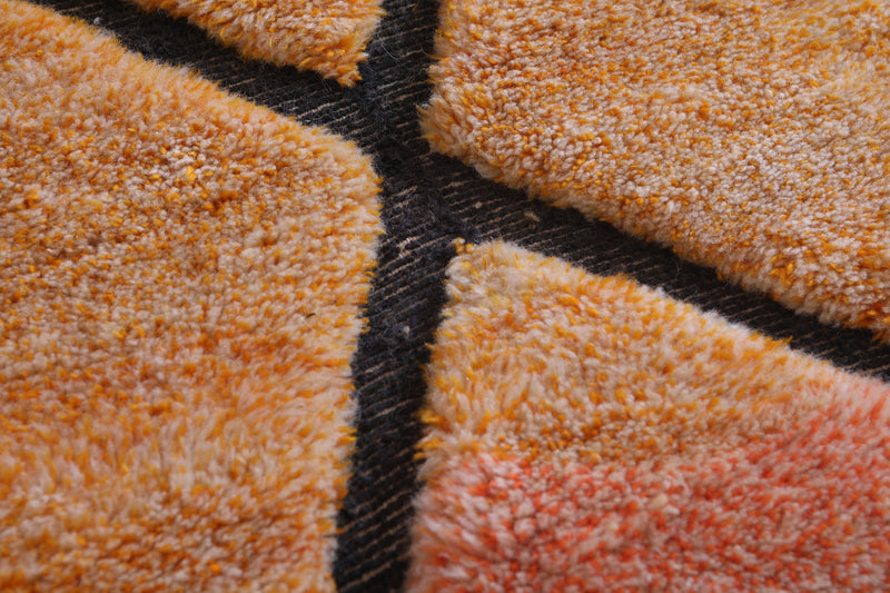 Orange Moroccan berber rug - Handmade Boujaad Rug- Custom Rug