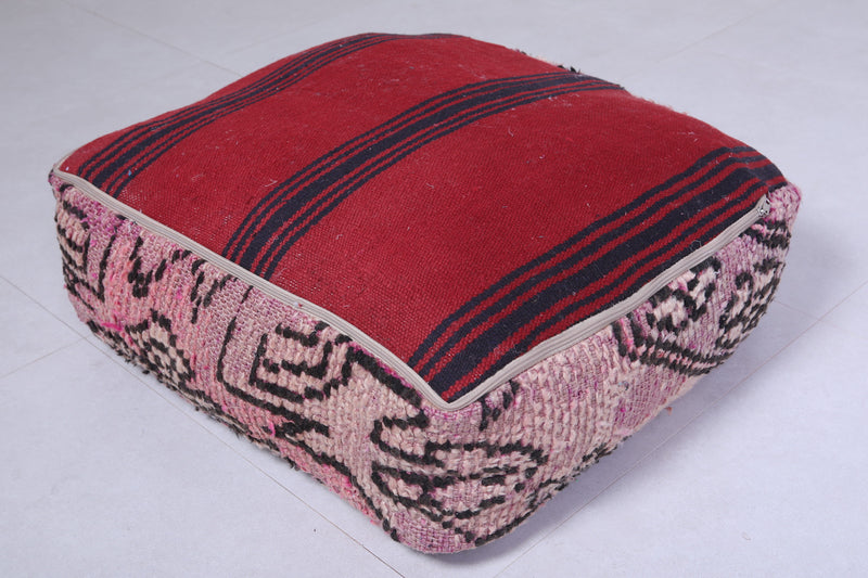 Two moroccan handmade berber rug pouf - kilim pouf