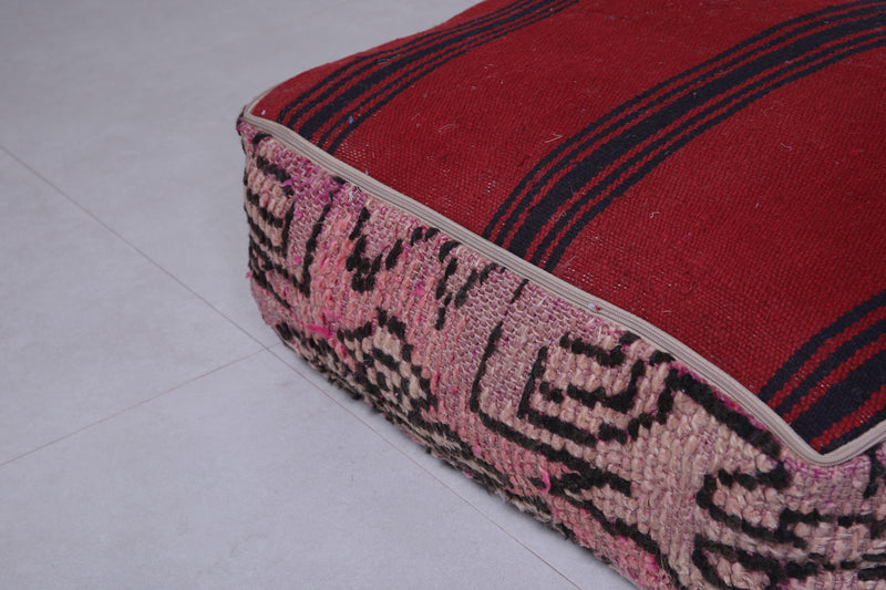 Two moroccan handmade berber rug pouf - kilim pouf