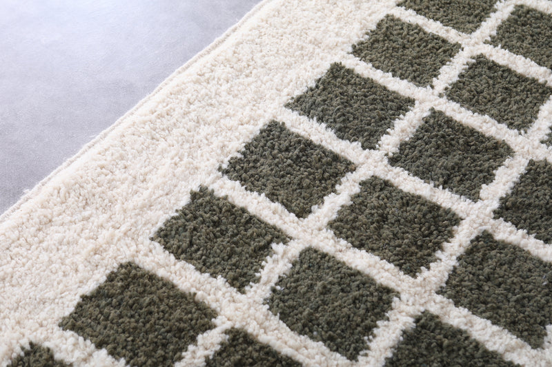 Moroccan Berber Rug - Green squares - Custom area rug