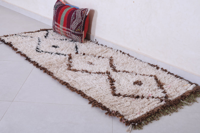 Vintage handmade moroccan berber runner rug 2.2 FT X 5.9 FT