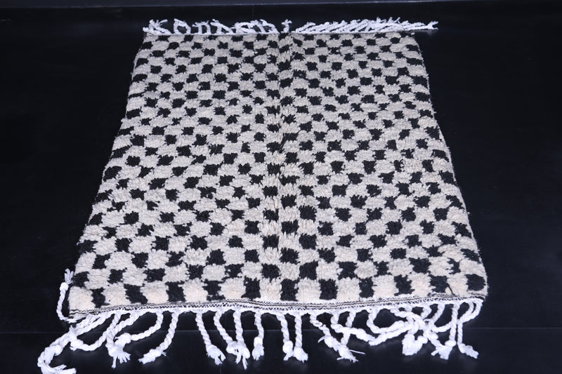 Moroccan handmade chess rug 3.1 FT X 5.2 FT