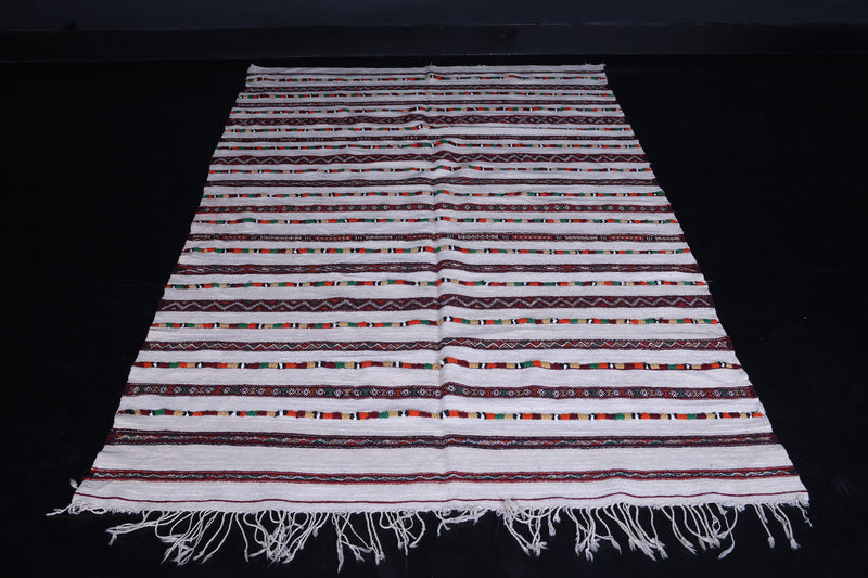 Striped berber blanket rug 5 ft x 8.6 ft