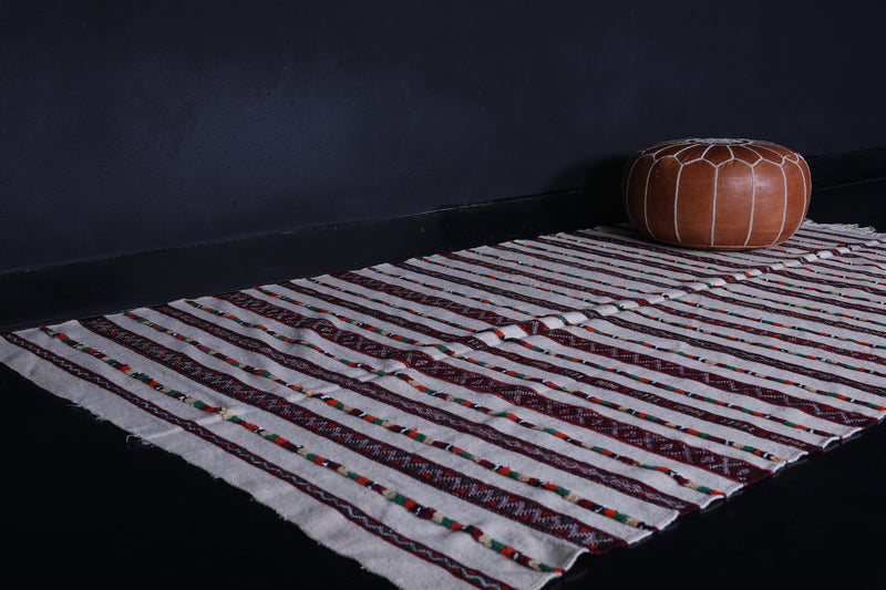 Striped berber blanket rug 5 ft x 8.6 ft