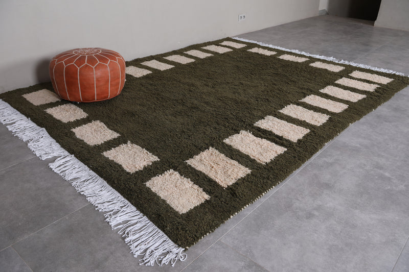 Beni ourain rug Green - Custom Moroccan area rug