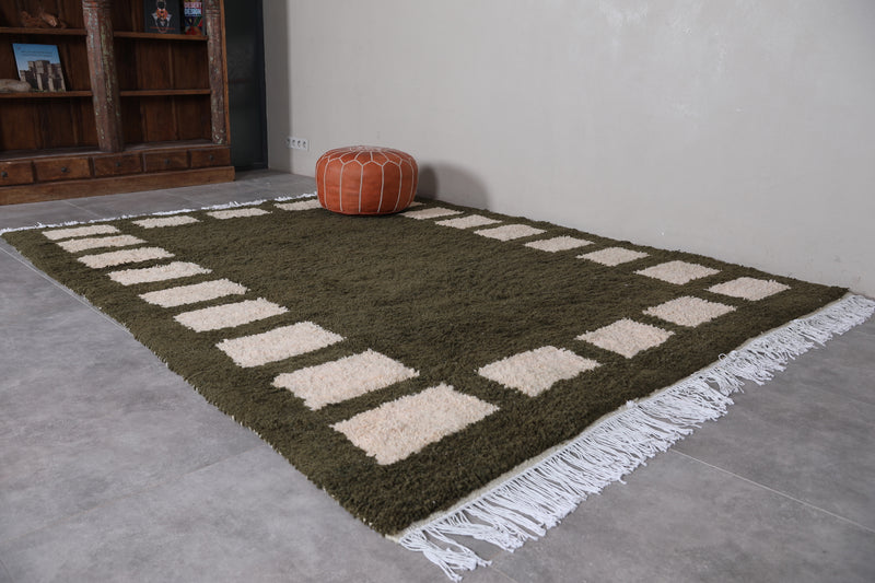 Beni ourain rug Green - Custom Moroccan area rug