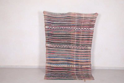 Vintage moroccan handwoven kilim rug 4.7 FT X 7.6 FT