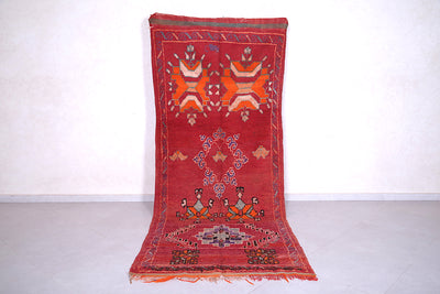 Handmade Moroccan Red Rug Runner 4 X 10 Feet