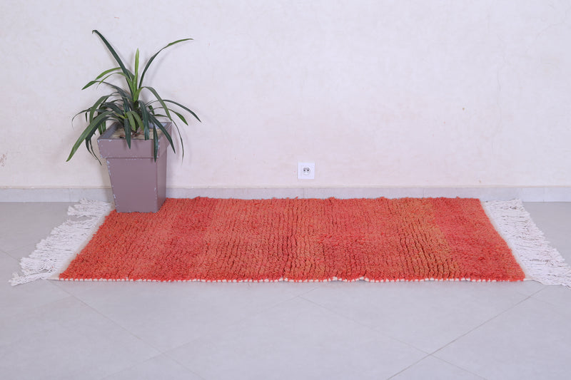 Moroccan Hallway Solid Rug Red 3.2 X 6.2 Feet