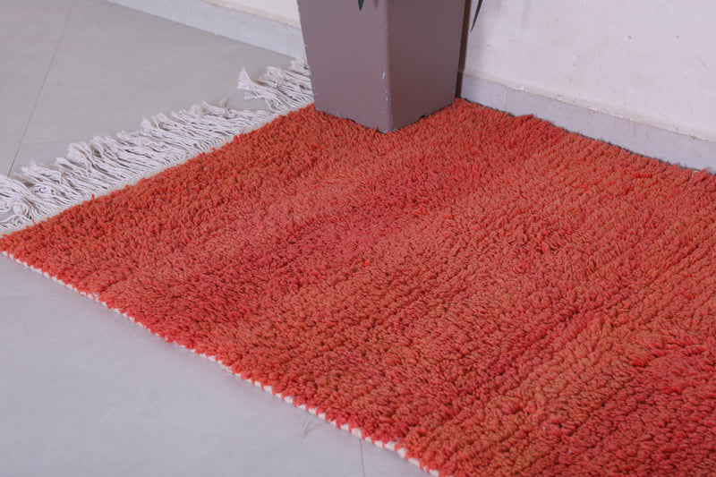 Moroccan Hallway Solid Rug Red 3.2 X 6.2 Feet