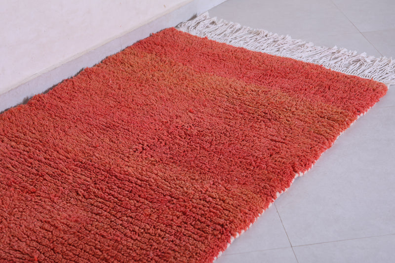 Moroccan Hallway Solid Rug Red 3.2 X 6.2 Feet