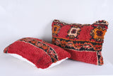 Two moroccan handwoven rug pillows