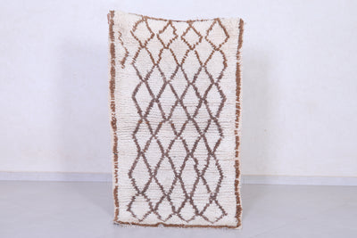 Beige and Brown Beni Ourain Rug 2.8 X 4.8 Feet