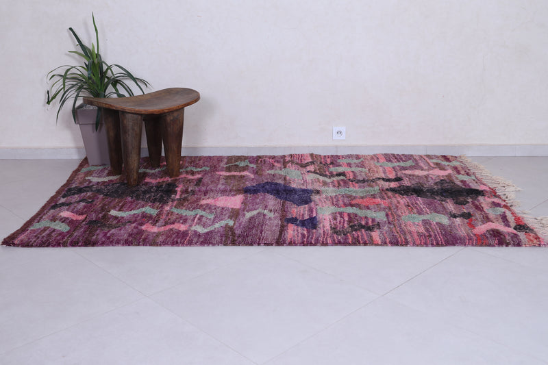 Colourful handmade moroccan contemporary rug 4.8 FT X 7.9 FT