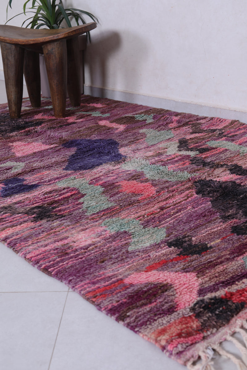 Colourful handmade moroccan contemporary rug 4.8 FT X 7.9 FT