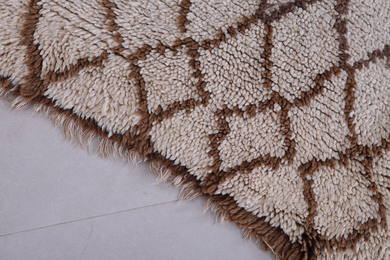 Beige and Brown Beni Ourain Rug 2.8 X 4.8 Feet