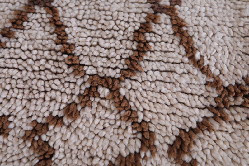 Beige and Brown Beni Ourain Rug 2.8 X 4.8 Feet