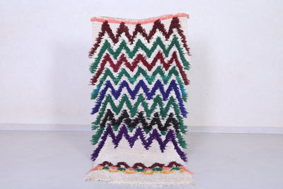 Handwoven Moroccan Rug 2.6 x 5.8 ft | Zigzag Design in Vibrant Colors - Runner moroccan rugs