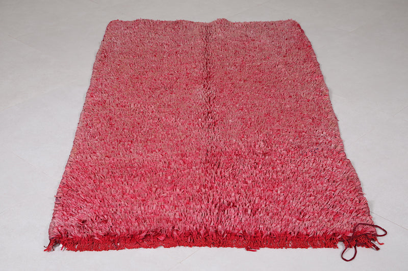 Red Moroccan rug 3.3 FT x 5.7 FT