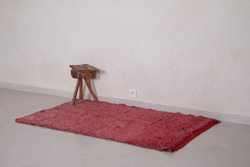 Red Moroccan rug 3.3 FT x 5.7 FT