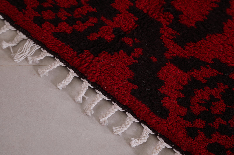 Red And Black Azilal rug 3.3 x 3.4 Feet