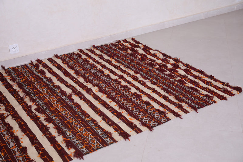 Moroccan kilim rug 4.9 FT X 8.3 FT