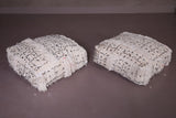 Two Moroccan handmade berber rug Poufs