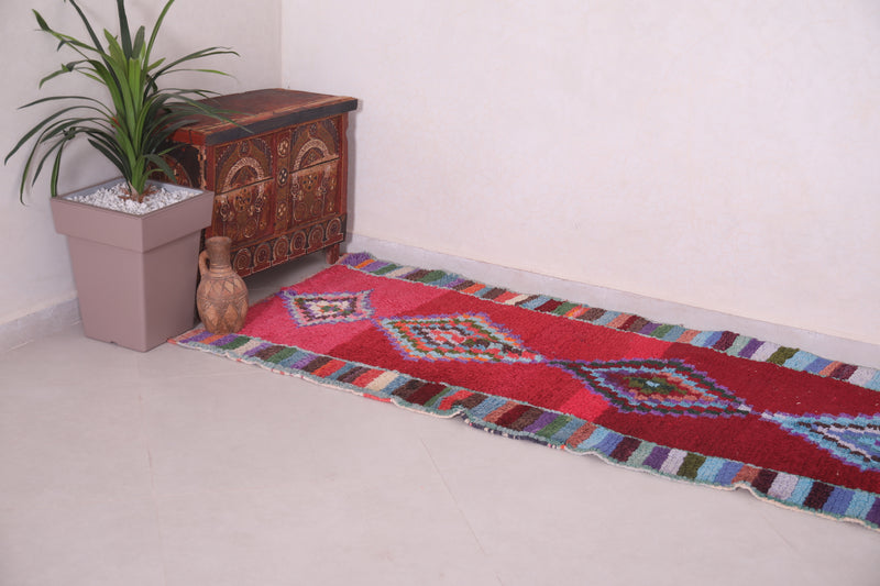 Red Moroccan rug 2.8 X 8.3 Feet