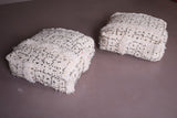 Two Moroccan handmade berber rug Poufs